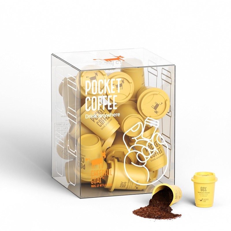 Cheerful Goat freeze-dried coffee product image.